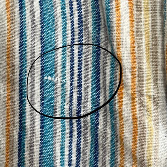 Reformation Crop Pants Size 2 Tahiti Marbella Linen Blue Stripe Nautical W21 - Picture 5 of 8